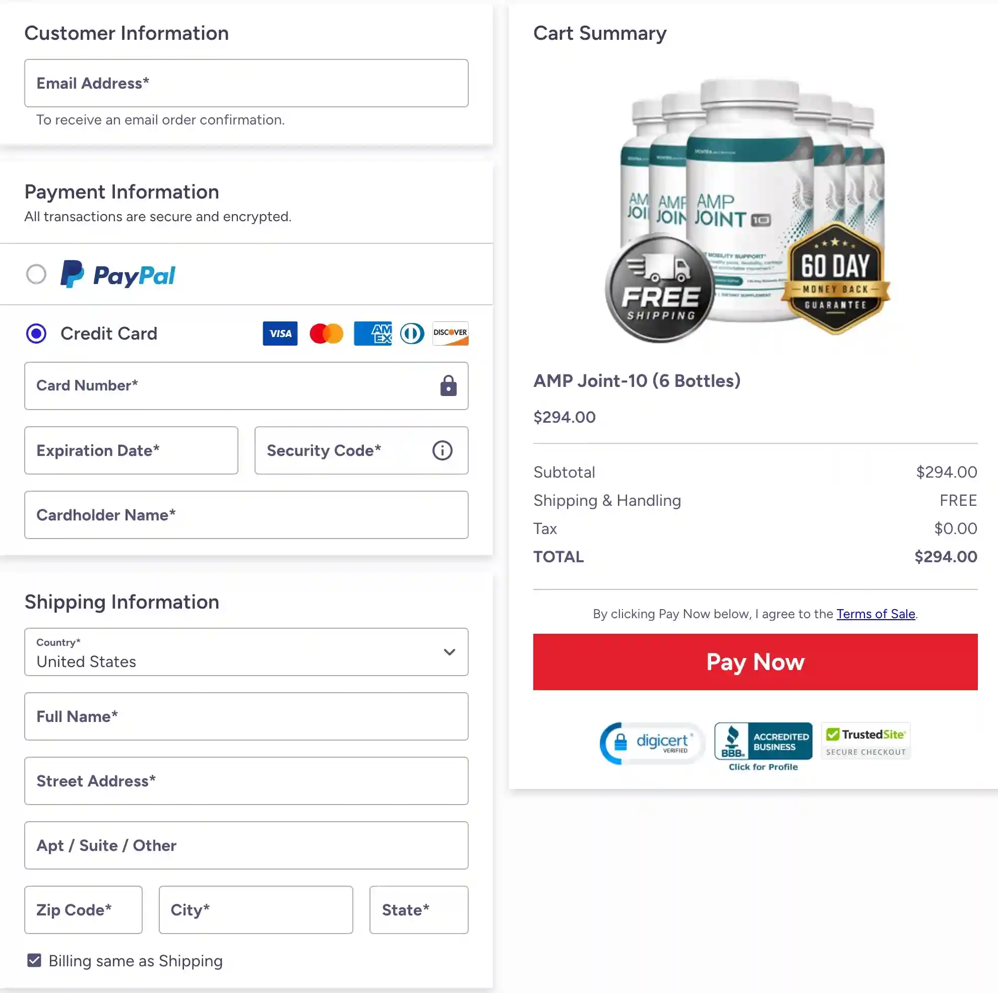 AMP Joint Secure Payment – All Major Cards Accepted